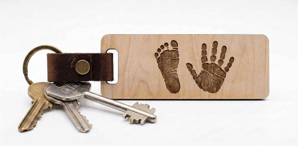 Personalized Wood & Leather Keychain | Custom Engraved Key Ring Gift