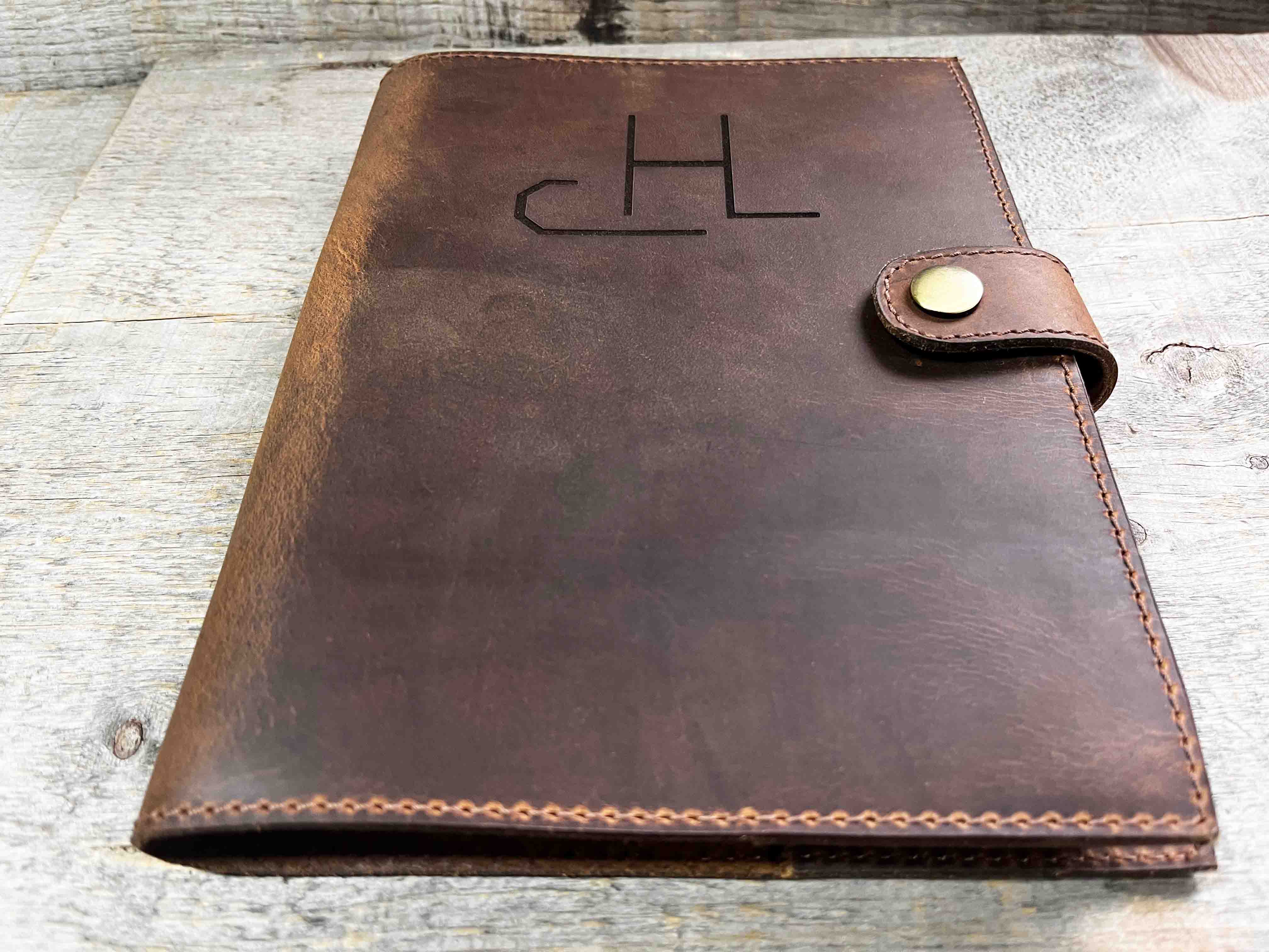 Refillable Journal Snap Closure / Premium Leather / Custom Engraved