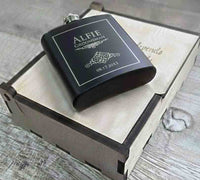 Personalized 6oz Stainless Steel Flask | Custom Engraved Groomsmen Gift | Design 25