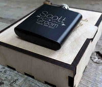Personalized 6oz Stainless Steel Flask | Custom Engraved Groomsmen Gift | Design 39
