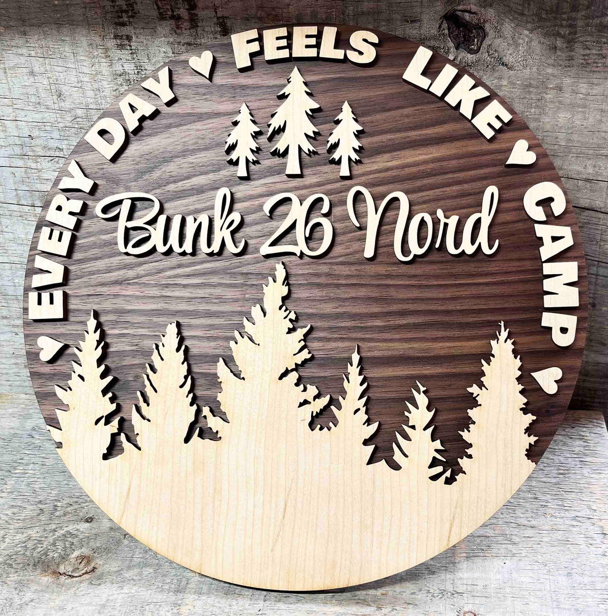 Custom Design/Shape/Size Wooden Dual Layer Sign Memories Made Custom