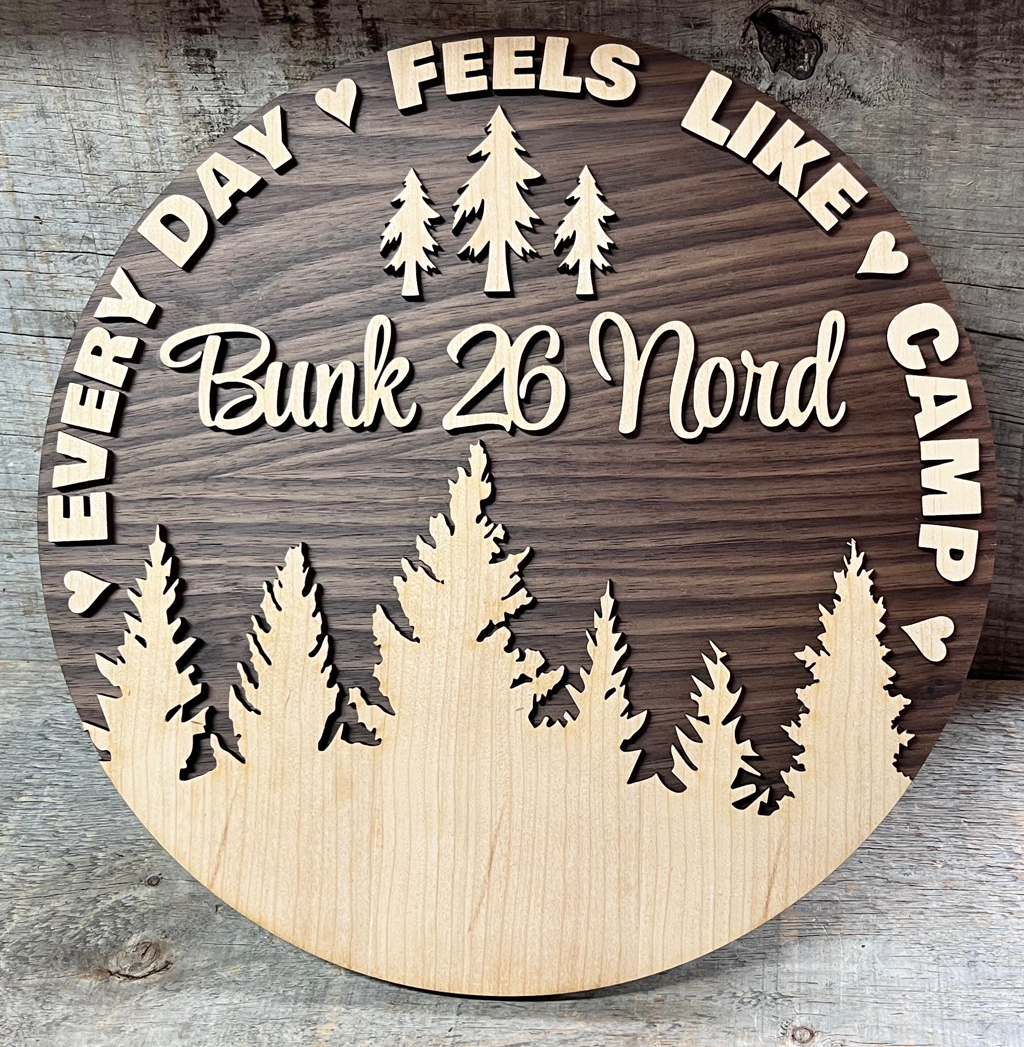 Wooden Dual Layer Family Sign