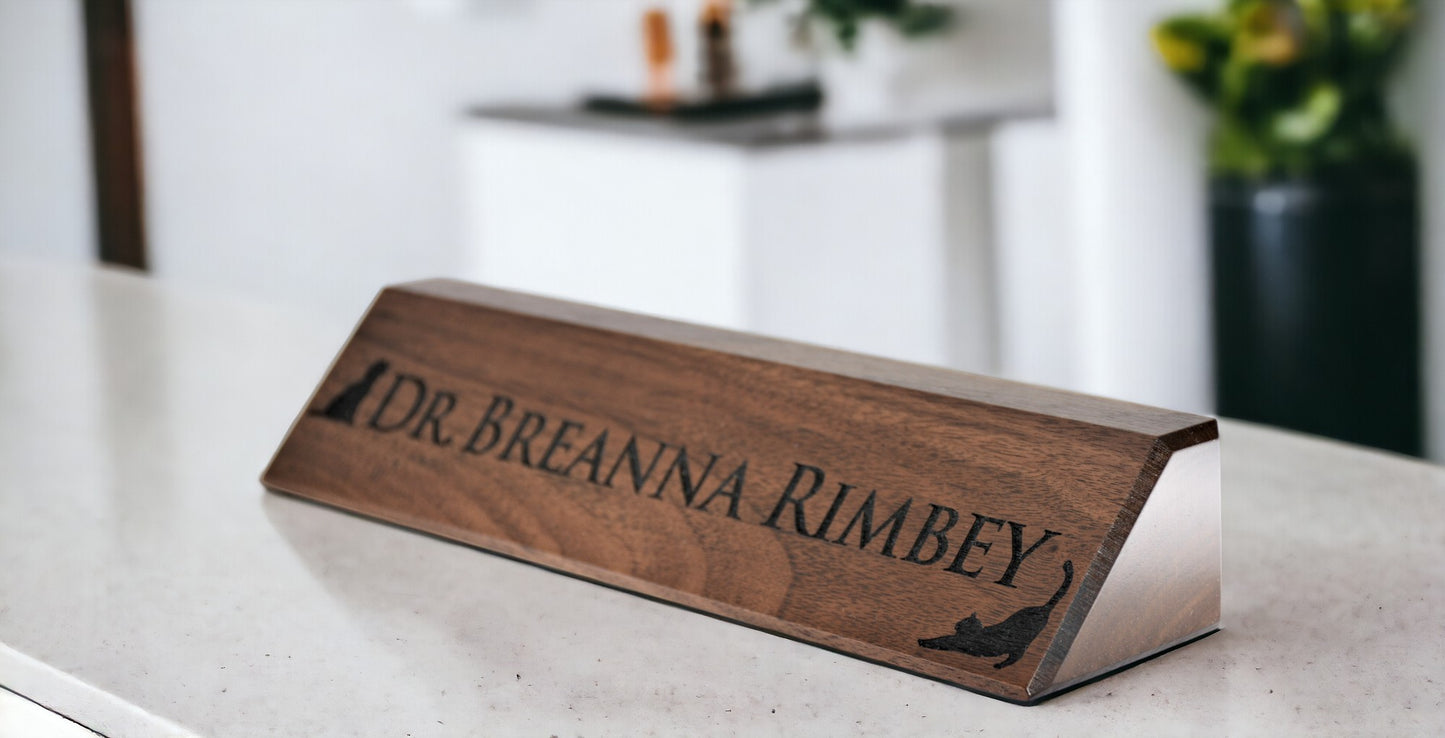 Walnut Desk Name Plate