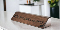 Walnut Desk Name Plate Memories Made Custom