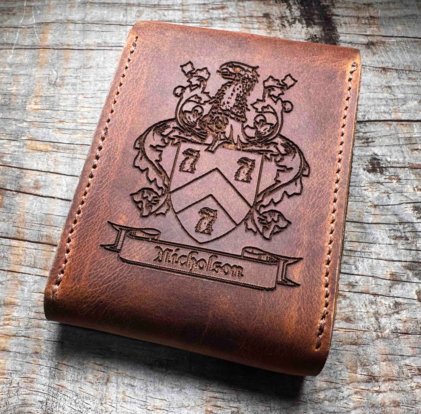 Custom Engraved Leather Playing Card Case