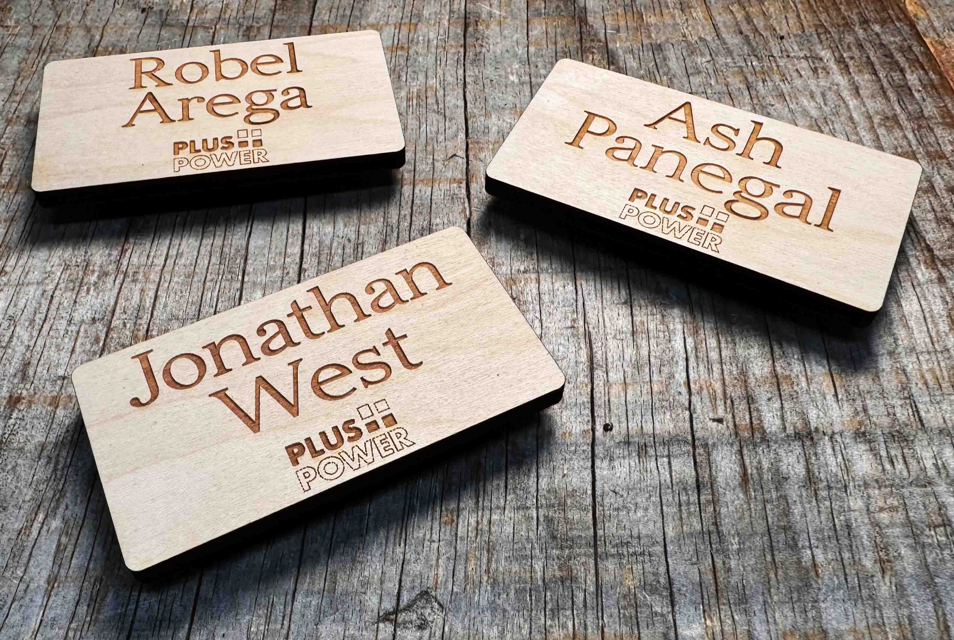 Wooden Magnetic Name Badge - Memories Made Custom