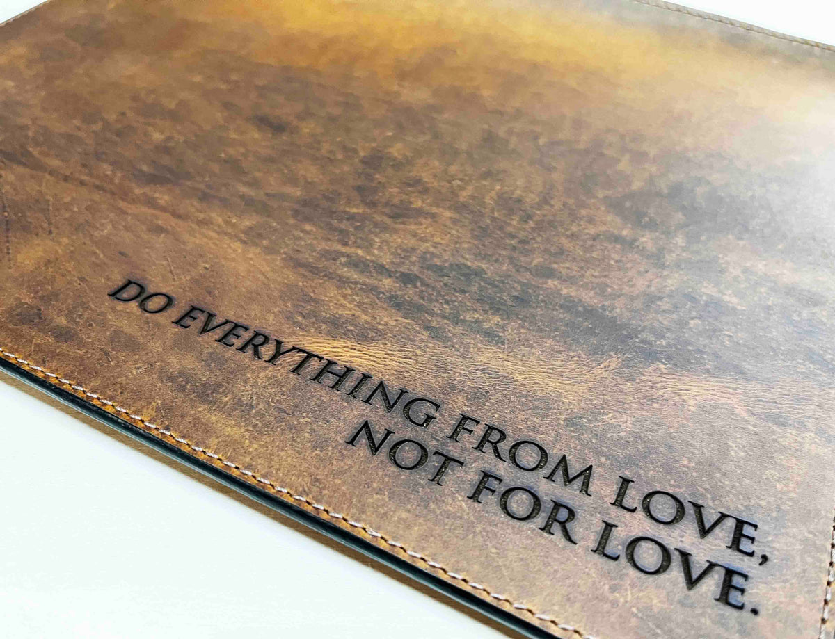 Premium Leather Engraved Desk Mat Memories Made Custom