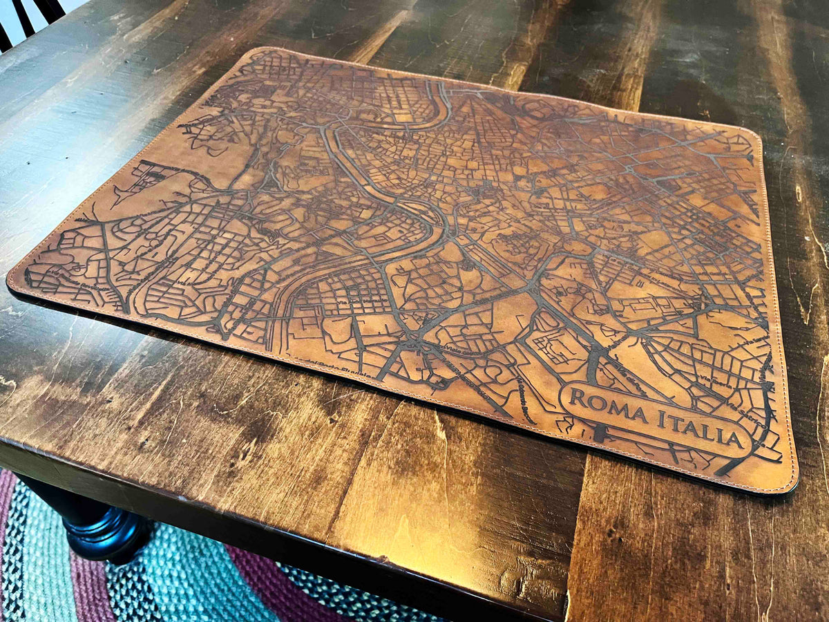 Premium Leather Engraved Desk Mat Memories Made Custom