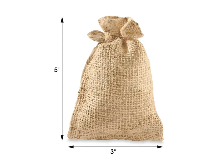 Burlap Gift Bags with Drawstring - 3 x 5" Memories Made Custom