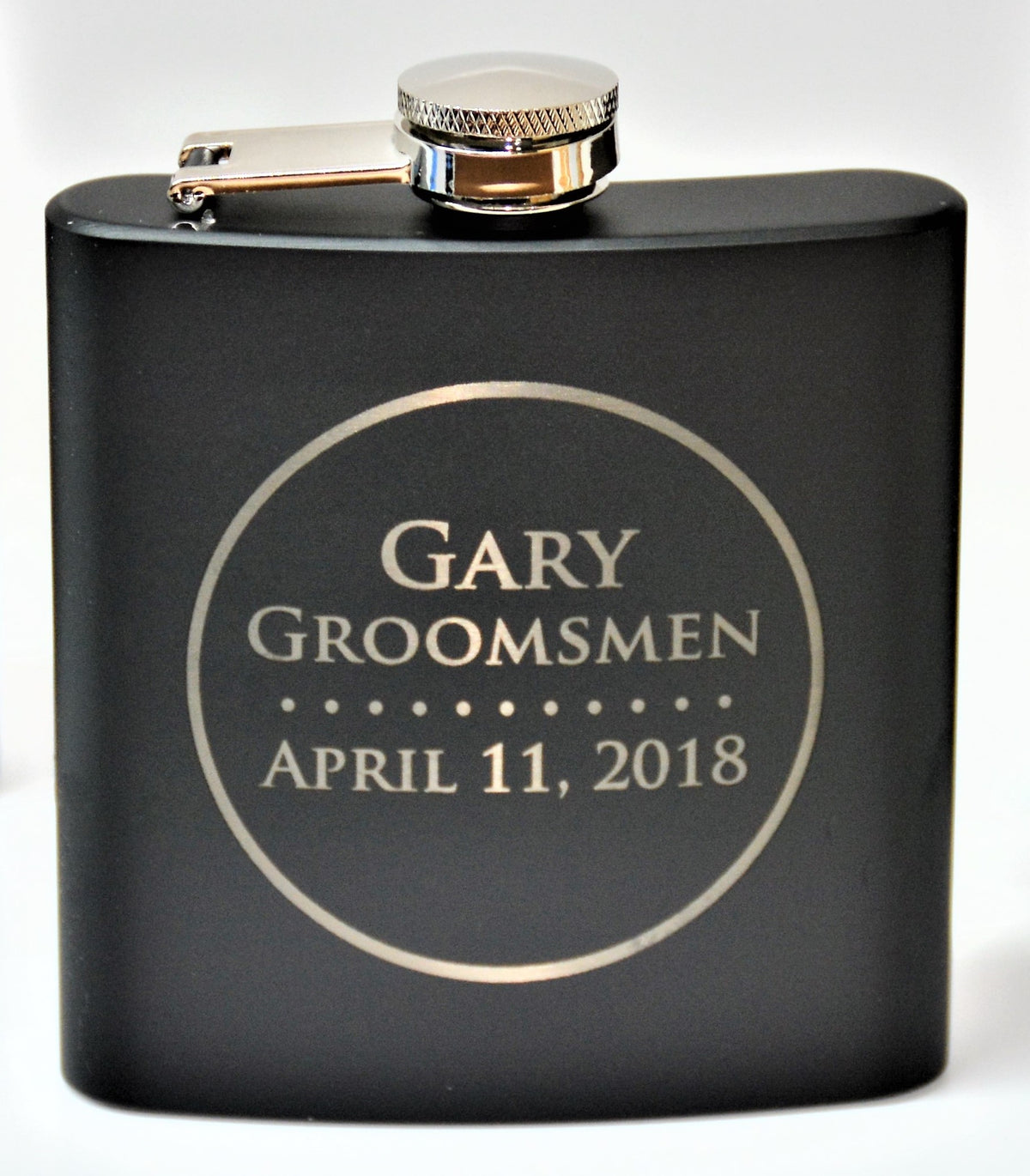 Personalized 6oz Stainless Steel Flask | Custom Engraved Groomsmen Gift | Design 9