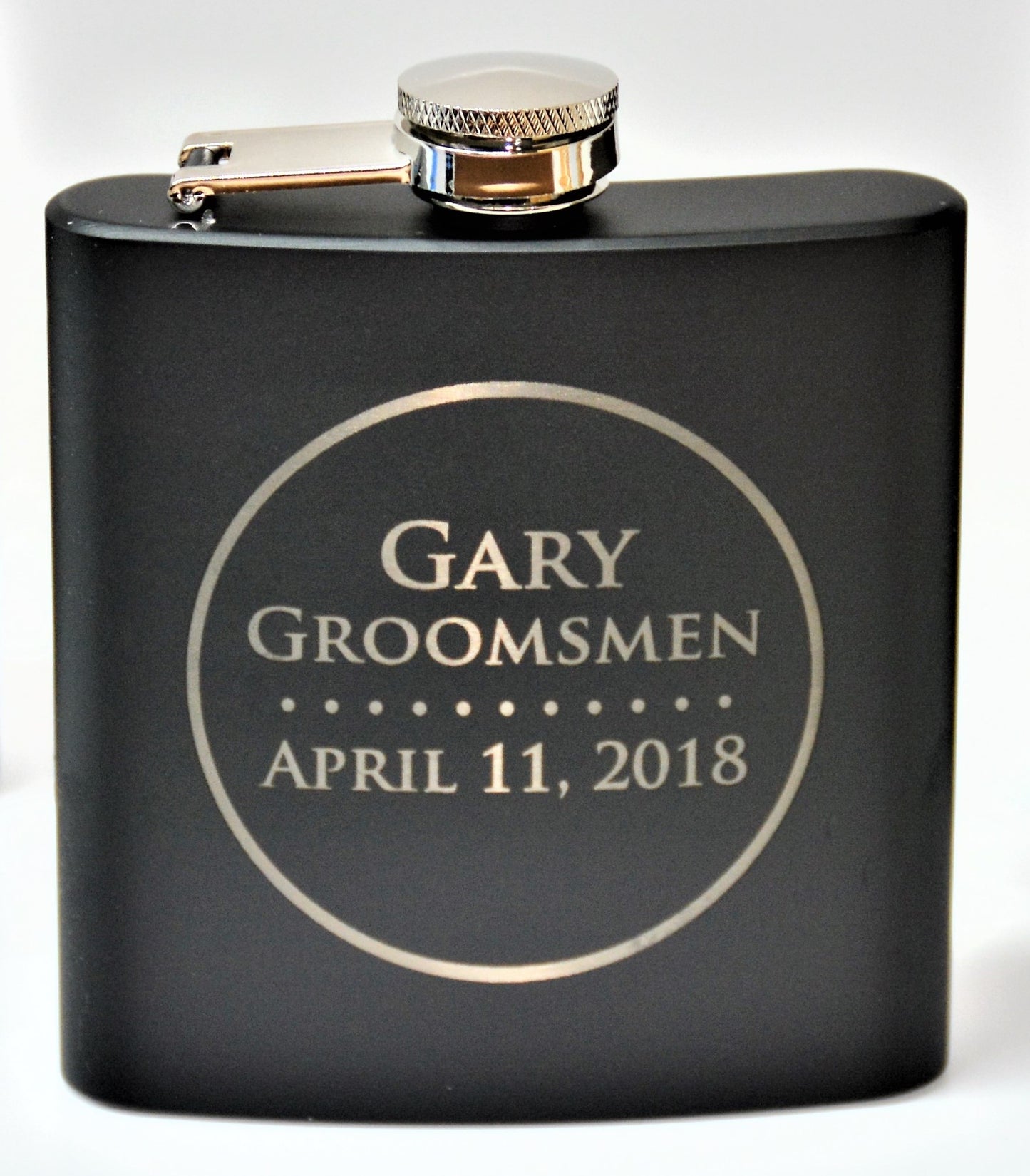 Personalized 6oz Stainless Steel Flask | Custom Engraved Groomsmen Gift | Design 9