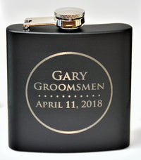 Personalized 6oz Stainless Steel Flask | Custom Engraved Groomsmen Gift | Design 9