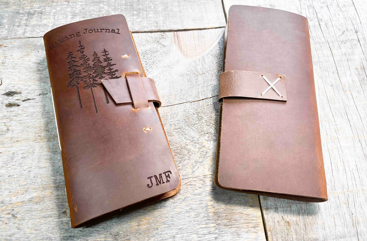 Engraved Leather Hiking Journal Memories Made Custom