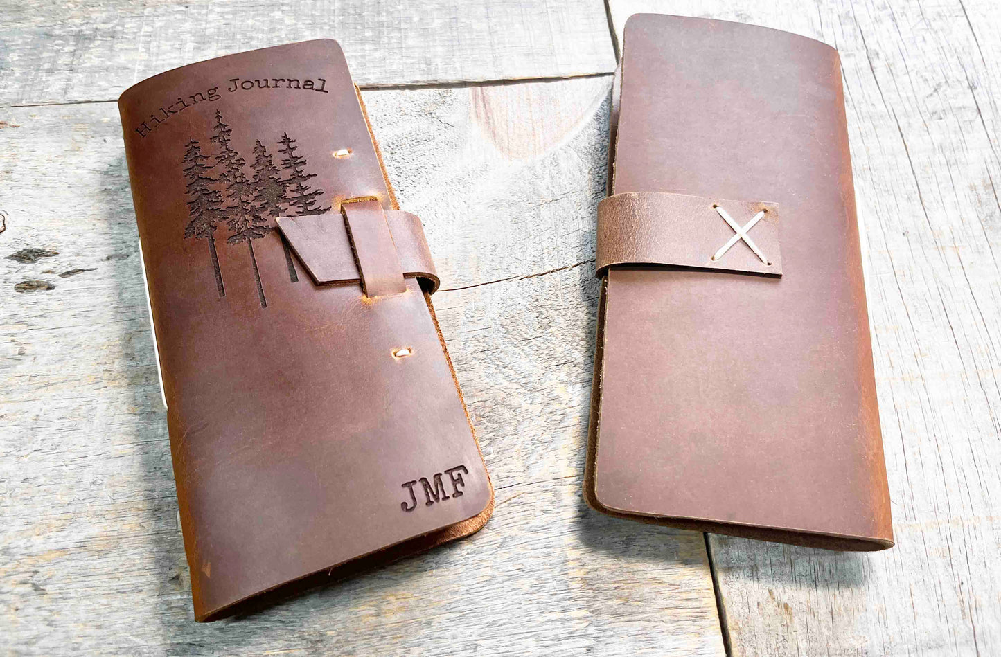 Engraved Leather Hiking Journal