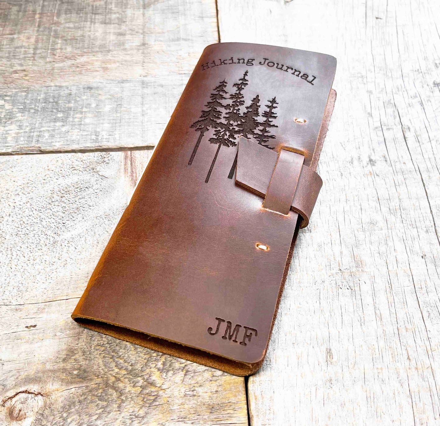 Engraved Leather Hiking Journal