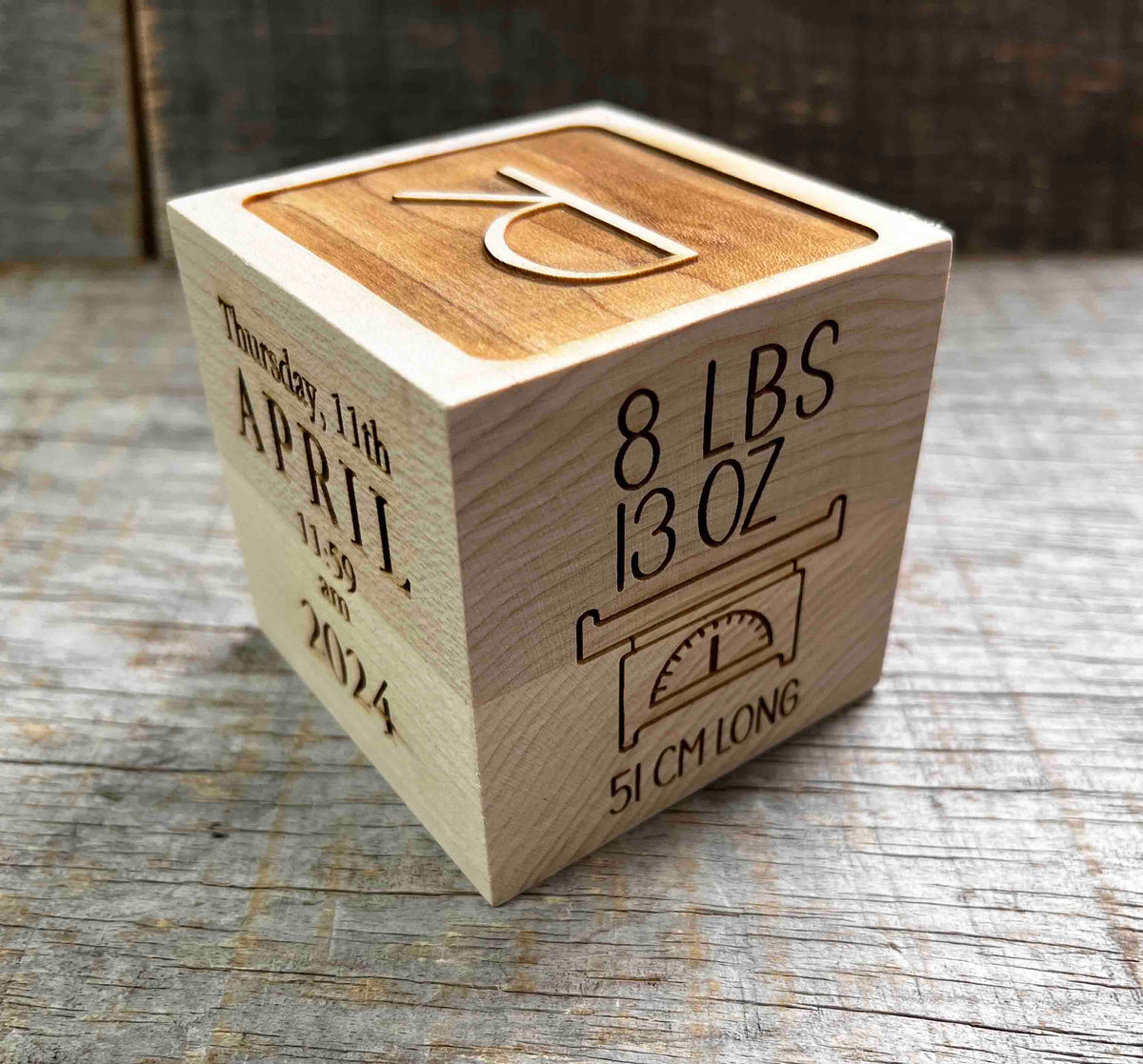 Baby Block -  Solid Maple Memories Made Custom