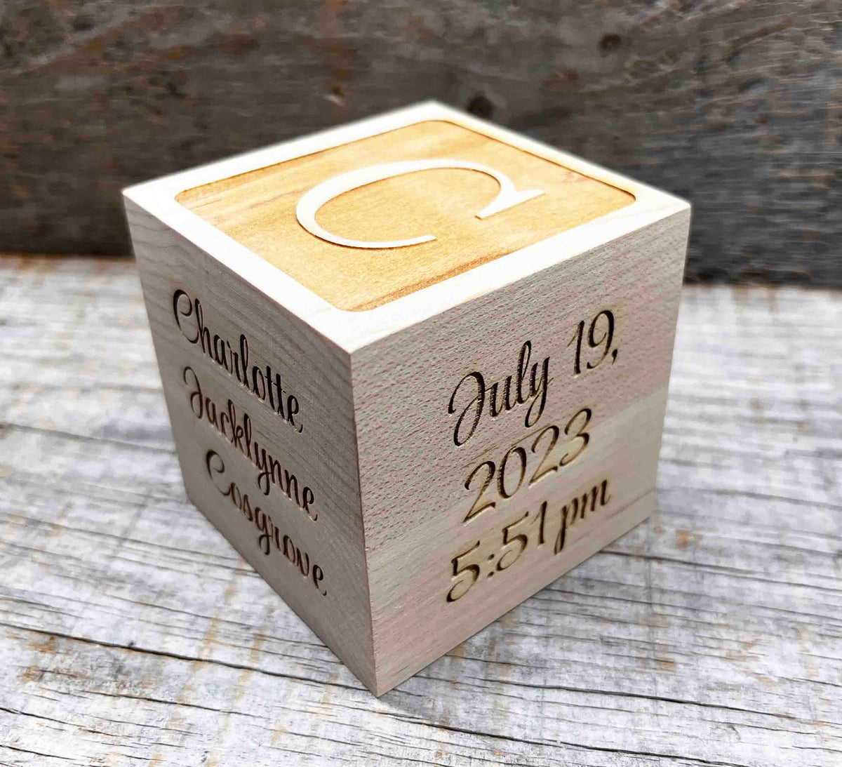 Baby Block -  Solid Maple Memories Made Custom