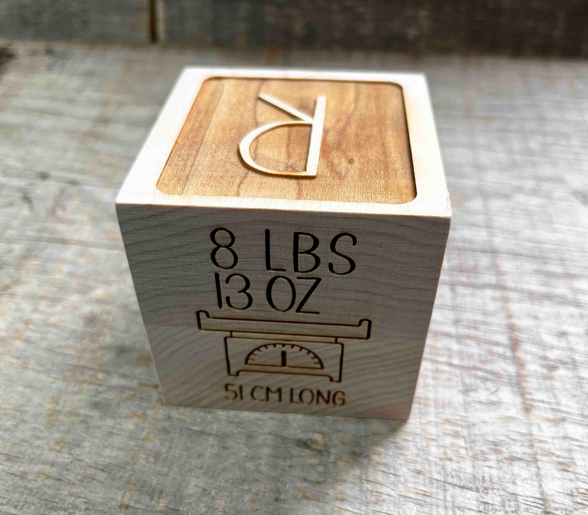 Baby Block -  Solid Maple Memories Made Custom