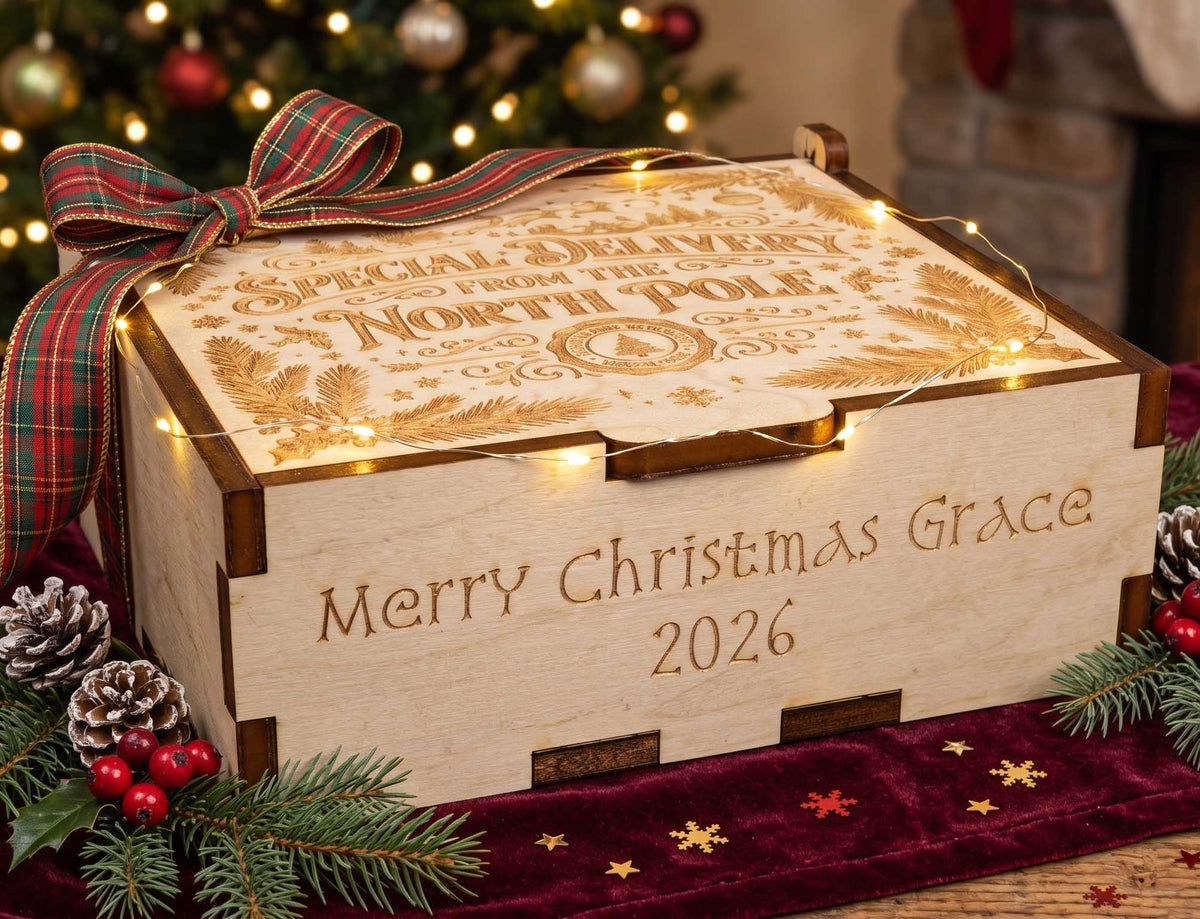 Our First Christmas Ornament | Custom Engraved Couples Keepsake | Laser Cut Maple Wood