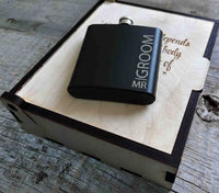 Personalized 6oz Stainless Steel Flask | Custom Engraved Groomsmen Gift | Design 29