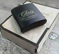 Personalized 6oz Stainless Steel Flask | Custom Engraved Groomsmen Gift | Design 53