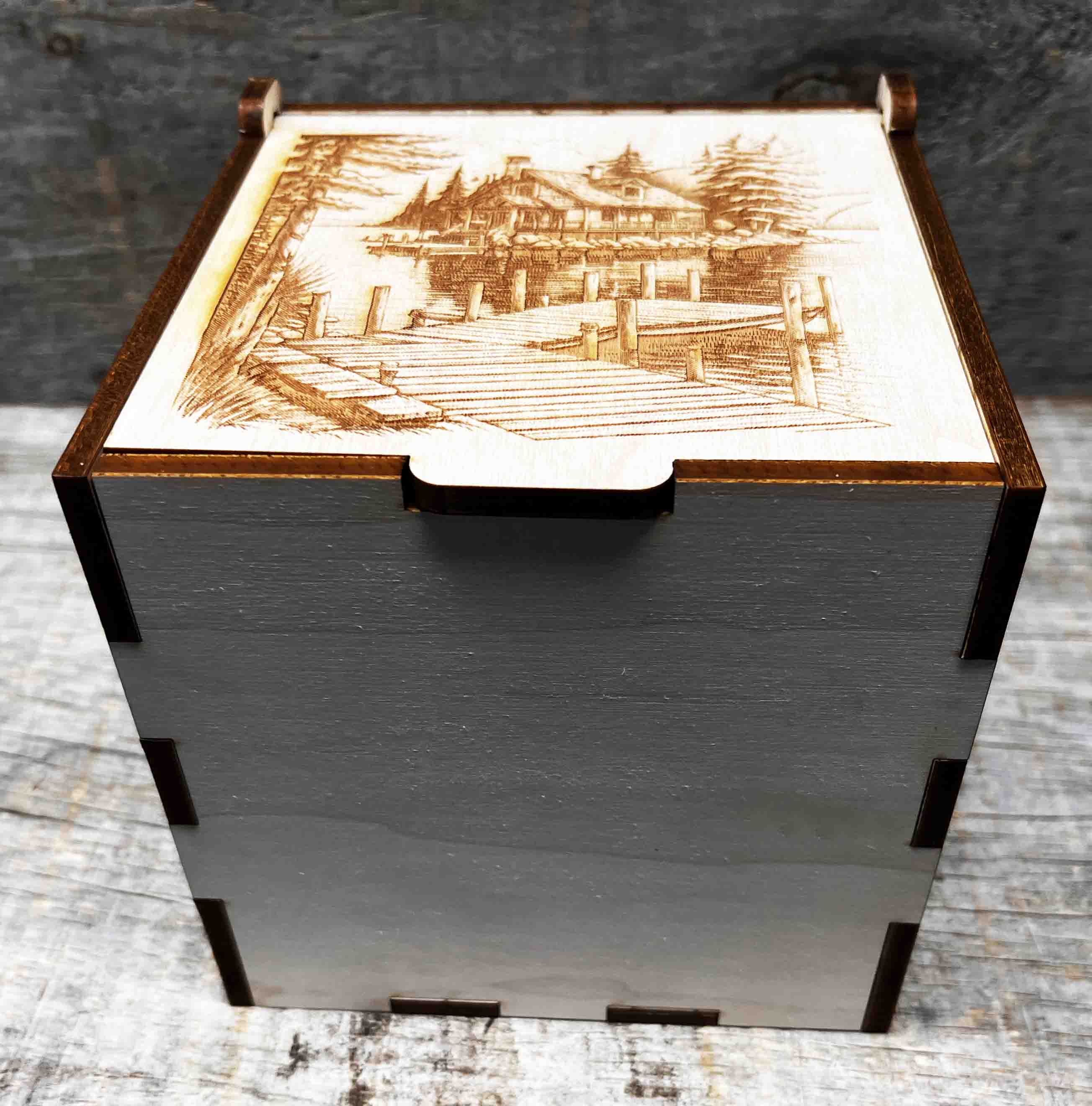 Custom Wooden Gift Box 5x5x5