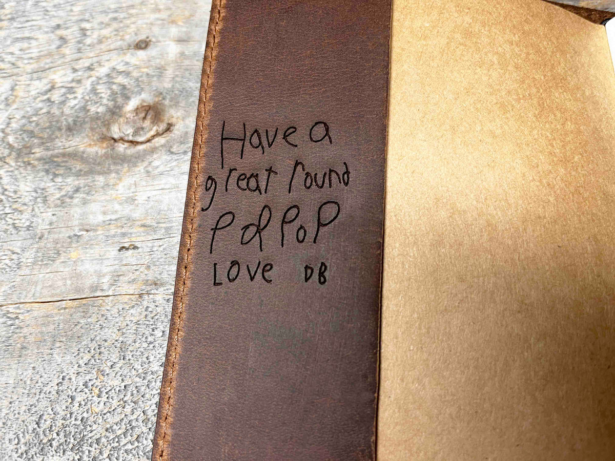 Refillable Golf Log Premium Leather Engraved Memories Made Custom