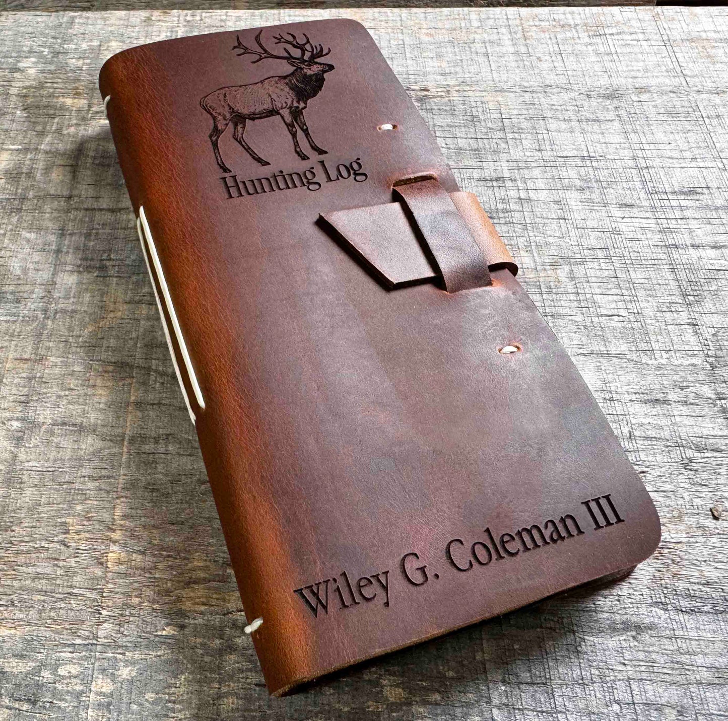 Hunting Log Premium Leather Engraved