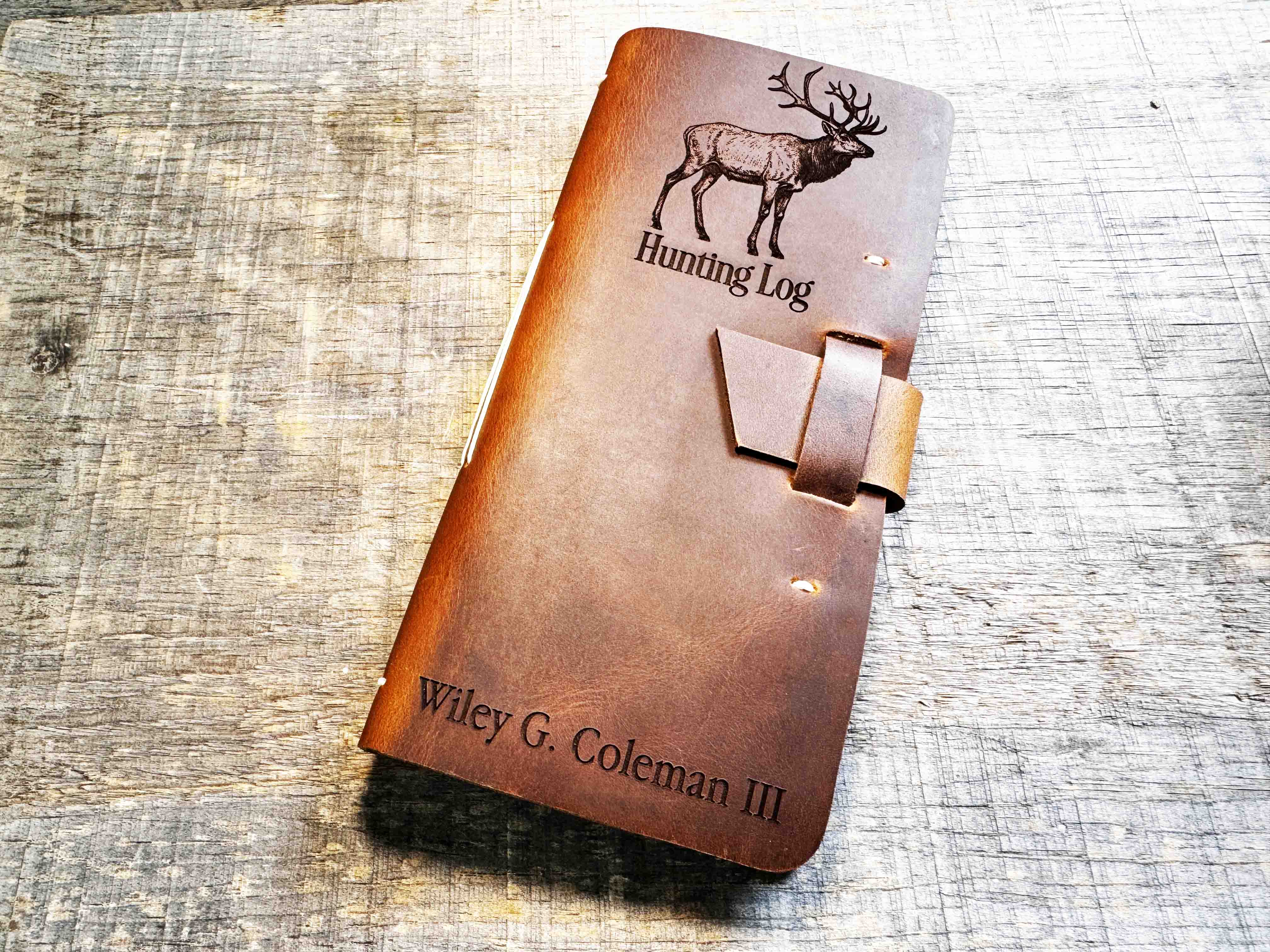 Hunting Log Premium Leather Engraved