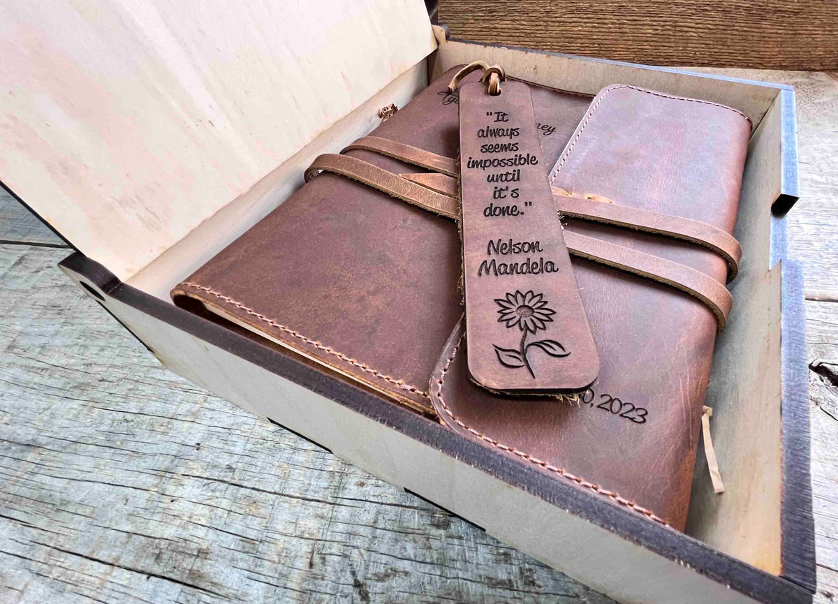 Refillable Journal / Premium Leather / Custom Engraved Memories Made Custom