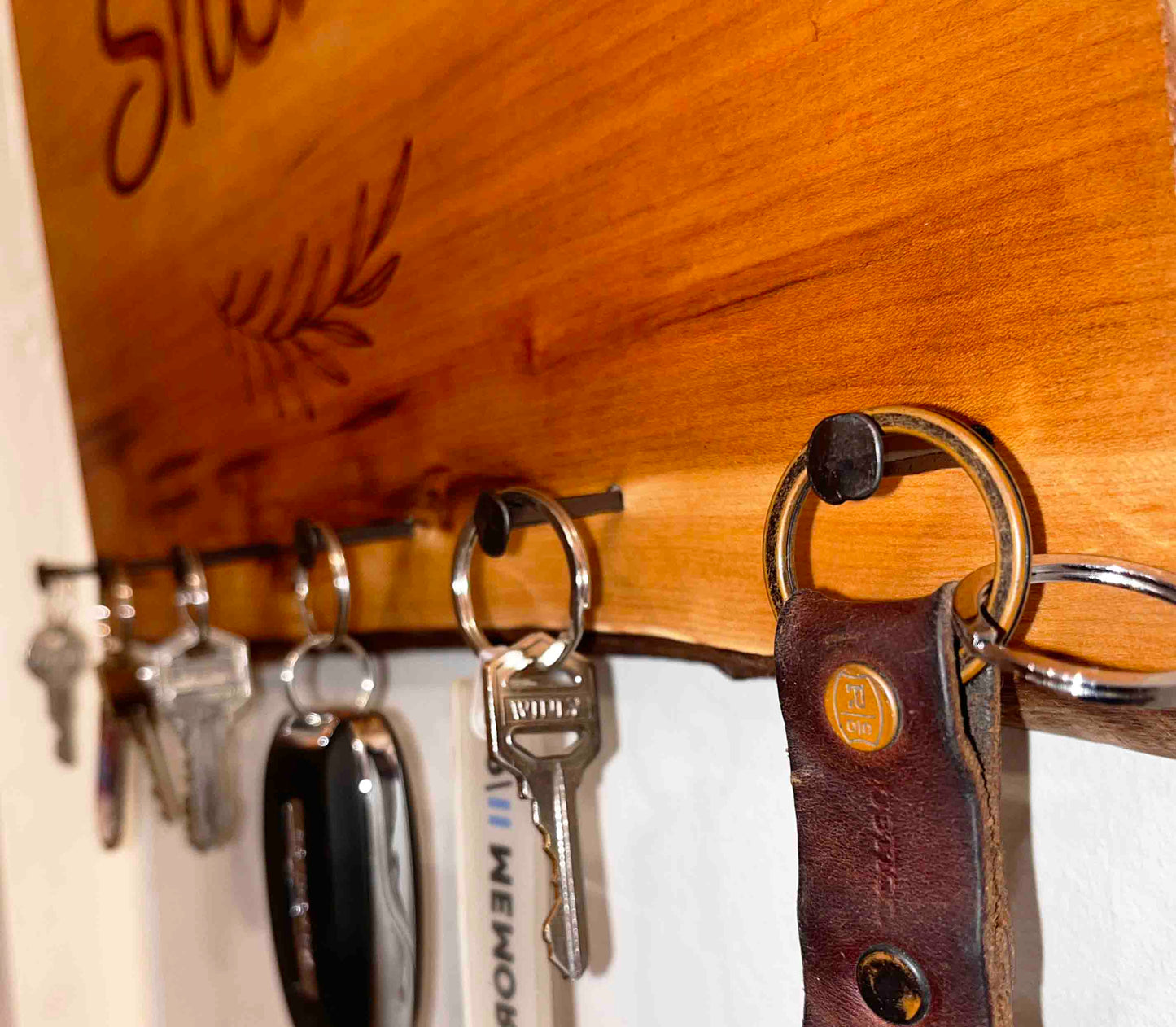 Live Edge Cherry Wood Key Keeper Memories Made Custom