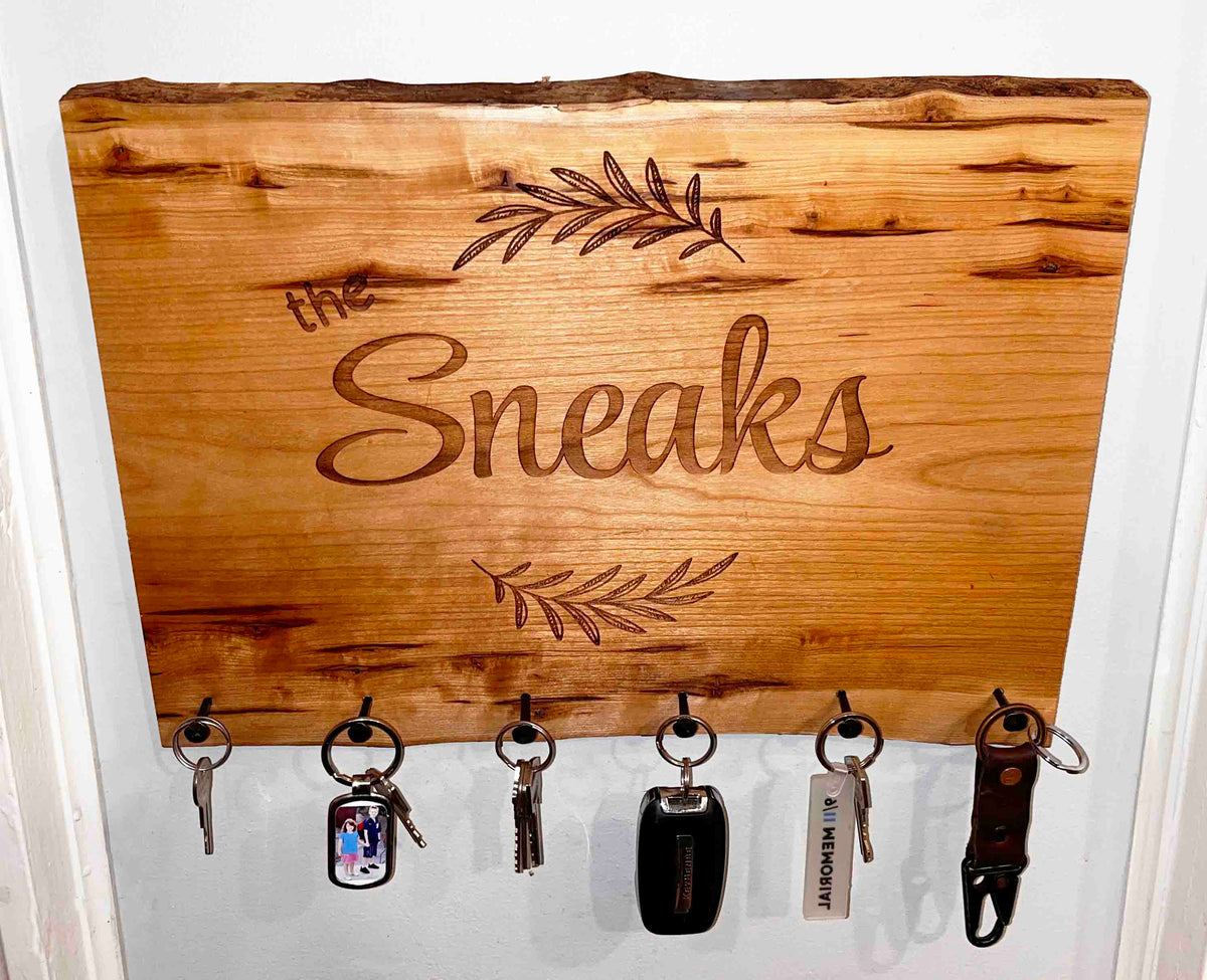 Live Edge Cherry Wood Key Keeper Memories Made Custom