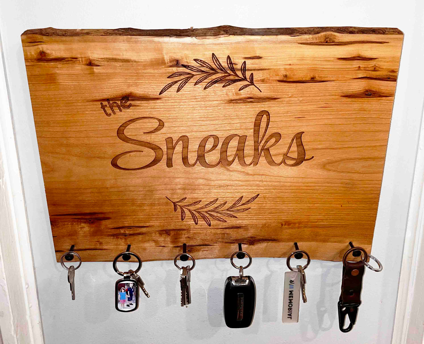 Live Edge Cherry Wood Key Keeper Memories Made Custom