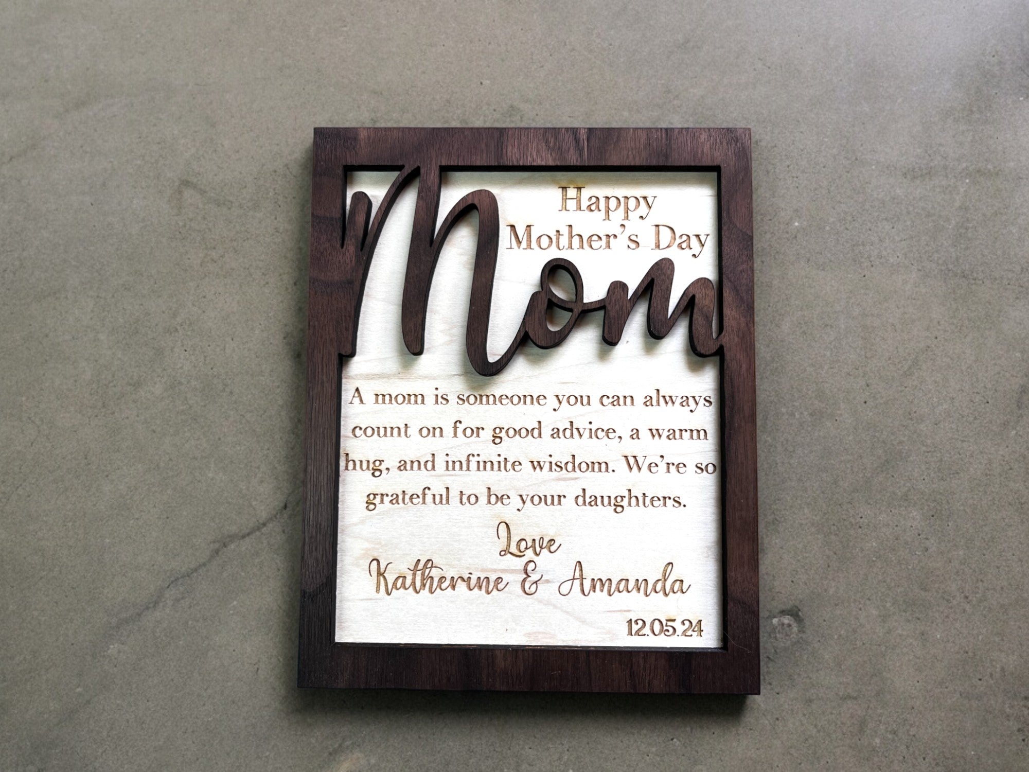 Mothers Day / Birthday / Wooden Greeting Card