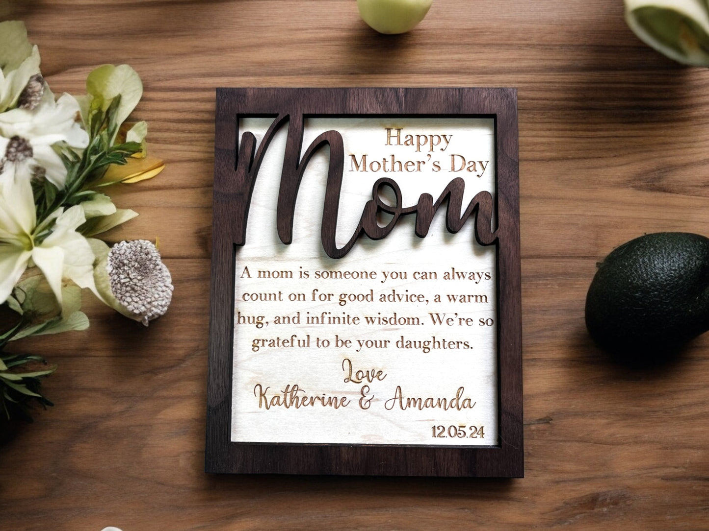 Mothers Day / Birthday / Wooden Greeting Card