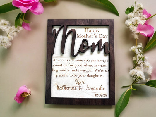 Mothers Day / Birthday / Wooden Greeting Card