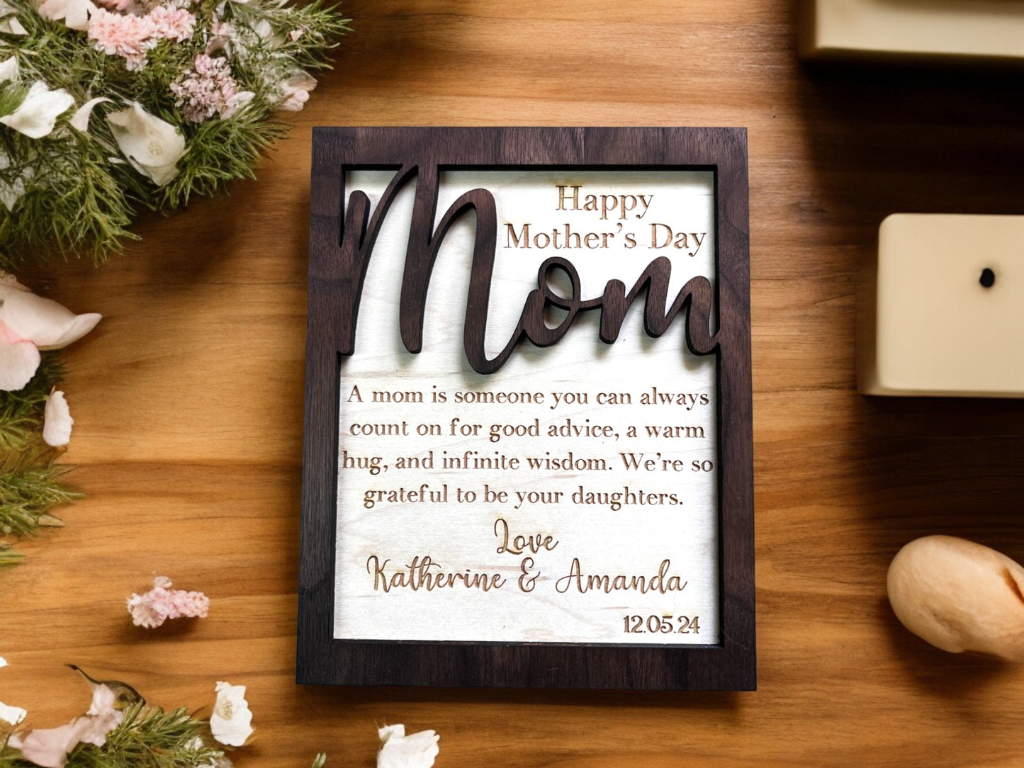 Mothers Day / Birthday / Wooden Greeting Card