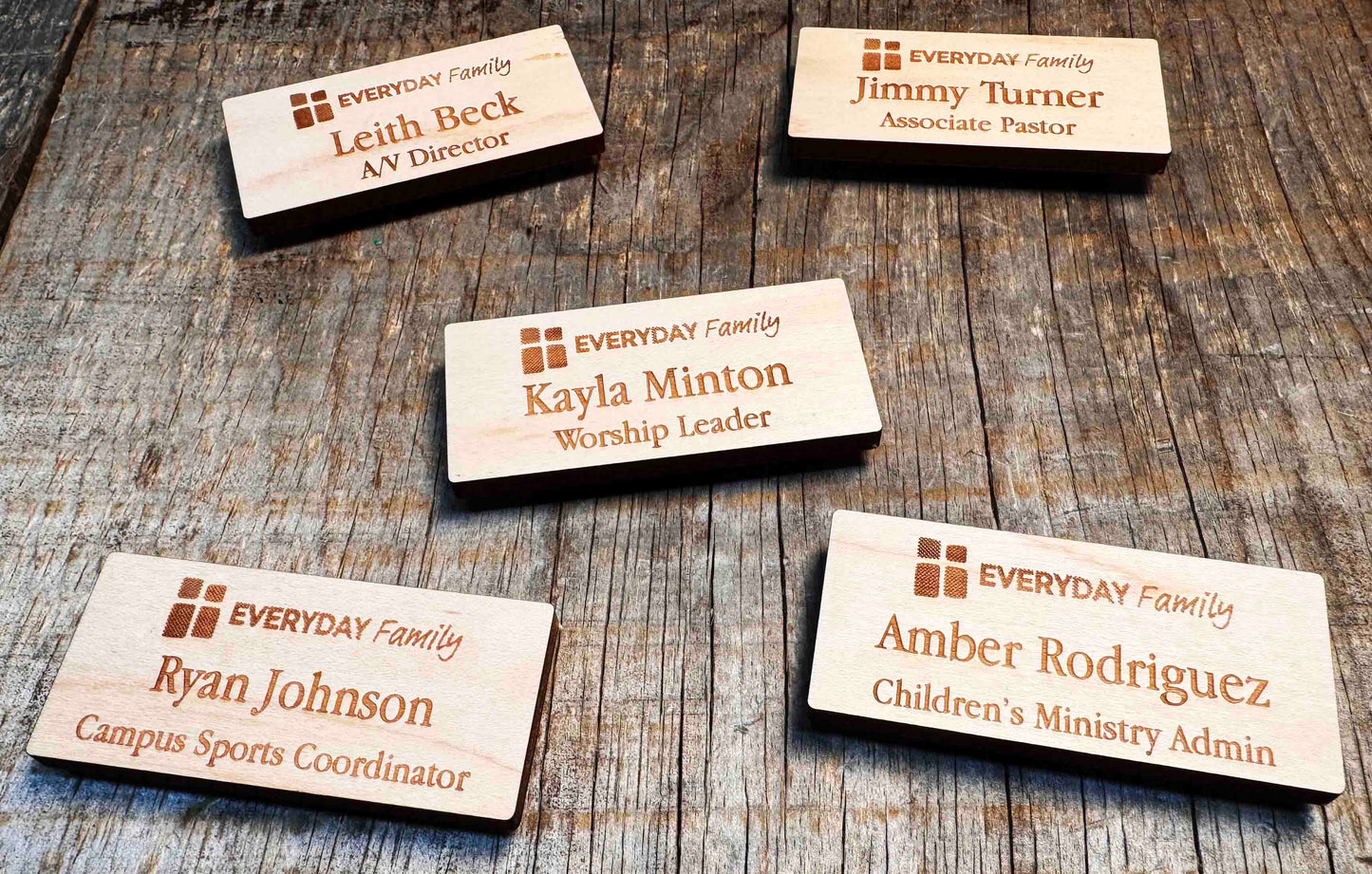 Wooden Name Badge Memories Made Custom