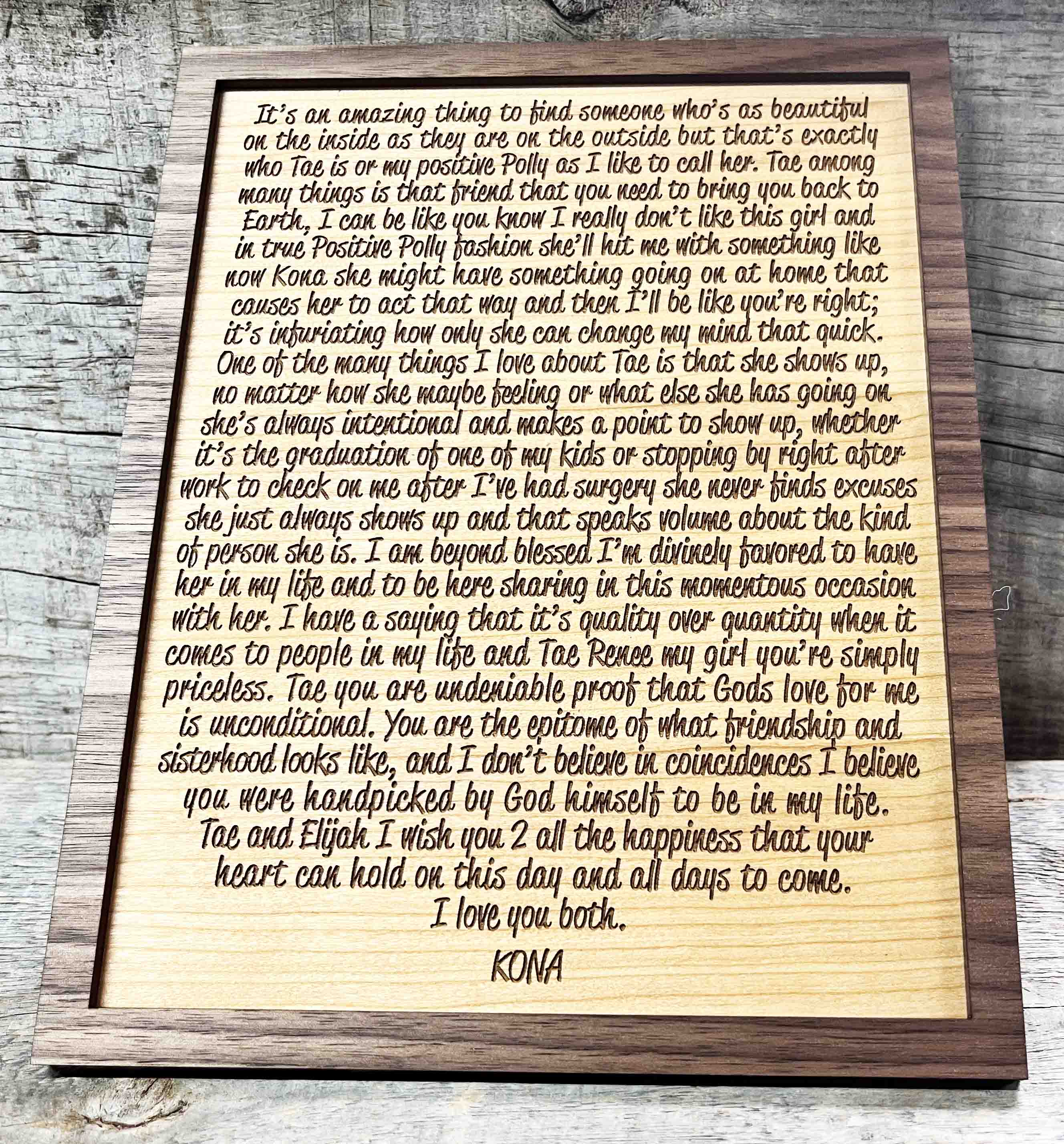 Dual Layer Wooden Plaque