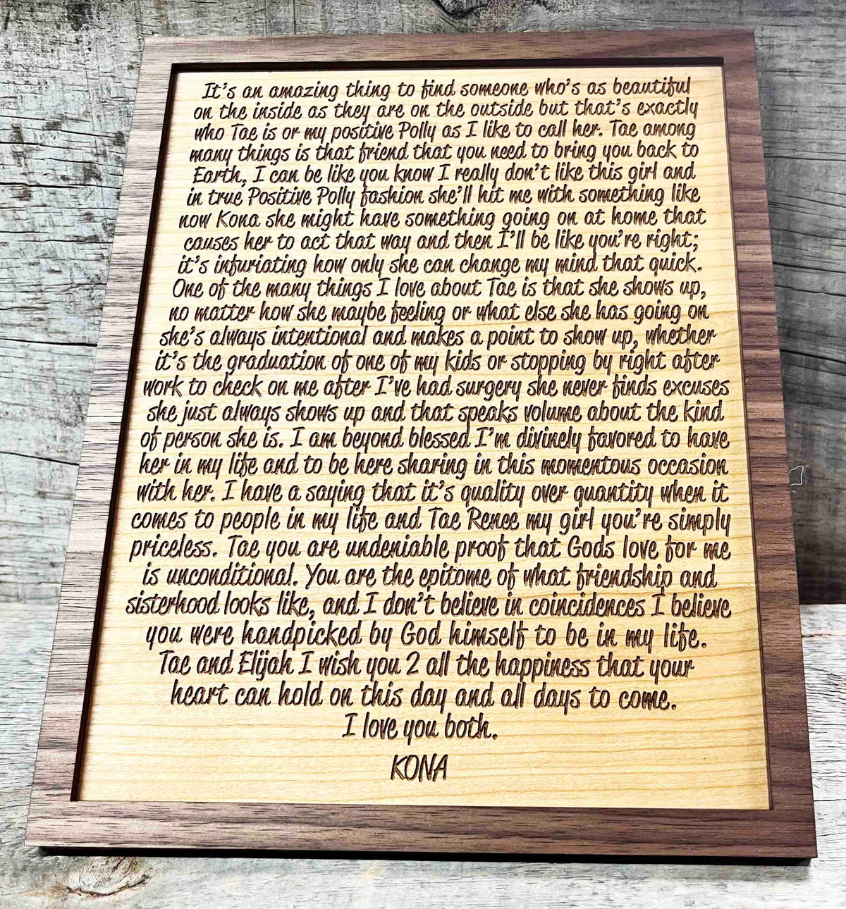 Dual Layer Wooden Plaque Memories Made Custom