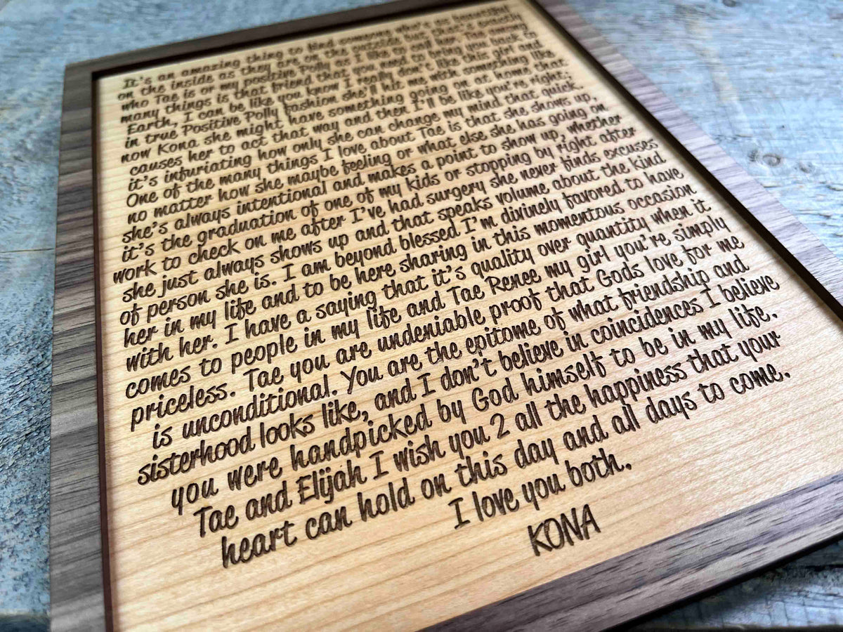 Dual Layer Wooden Plaque Memories Made Custom
