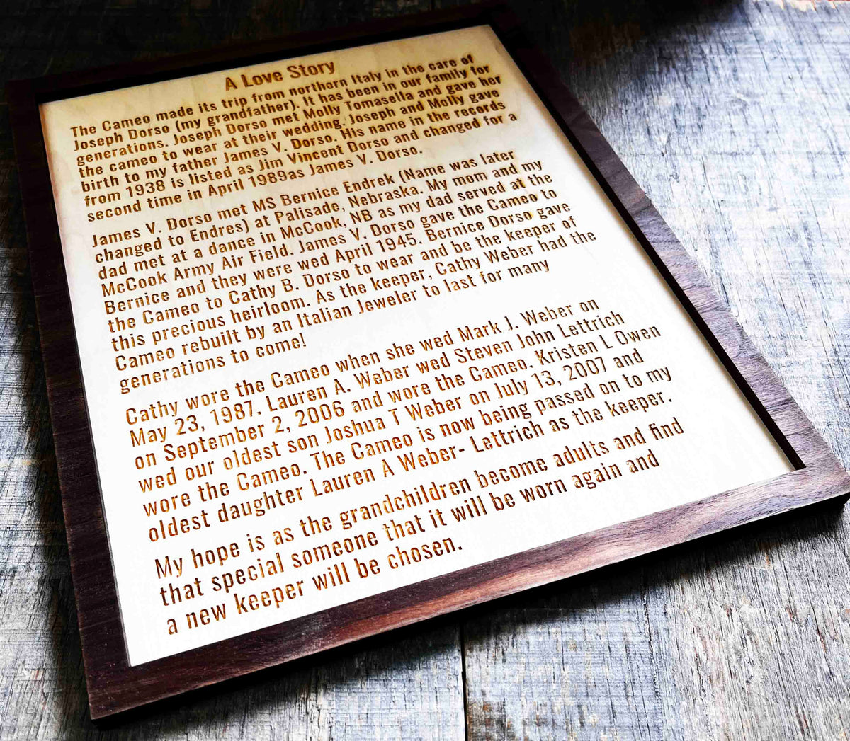 Dual Layer Wooden Plaque Memories Made Custom