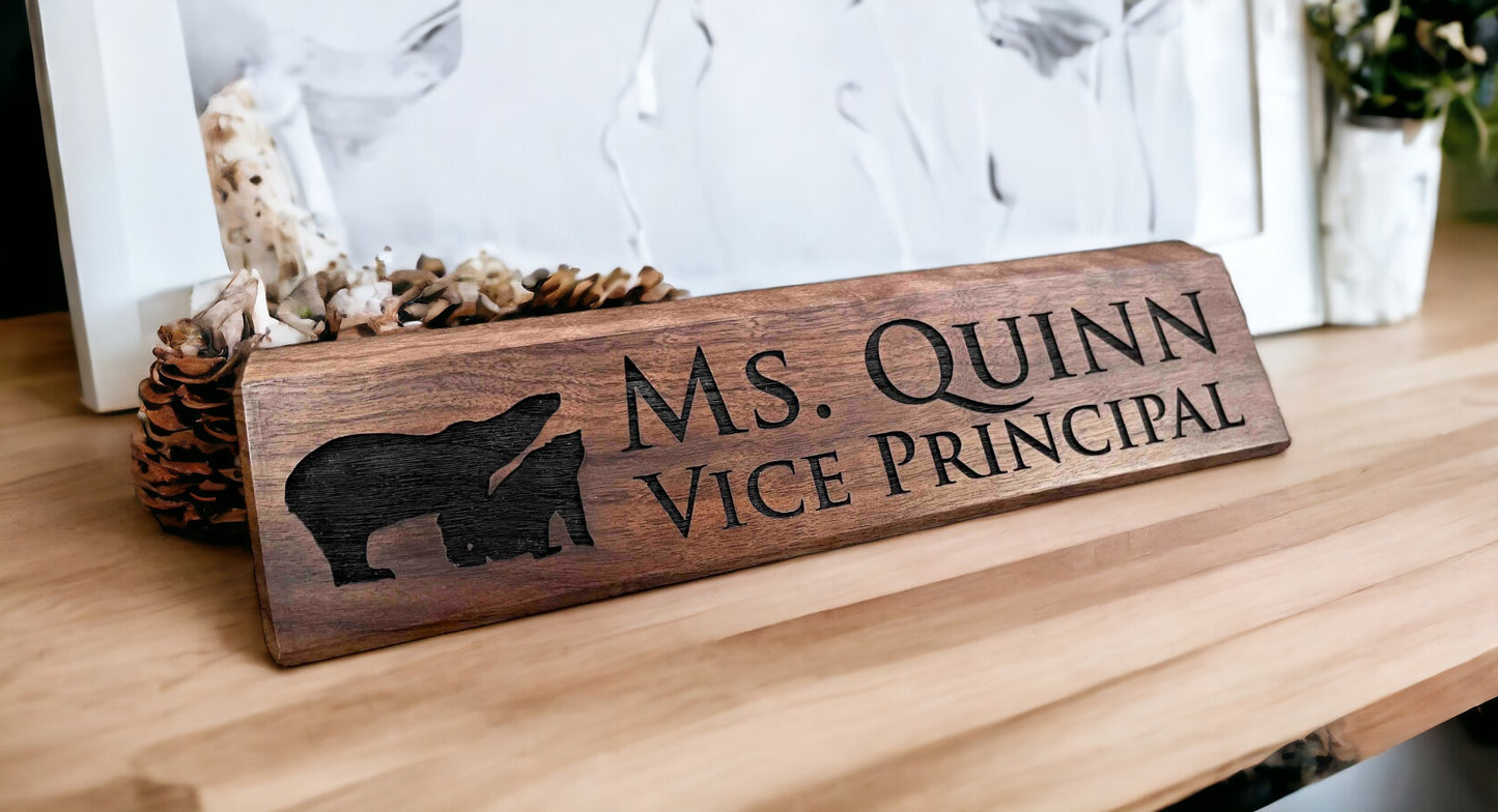 Walnut Desk Name Plate