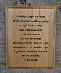 Alder Plaque Custom Engraved