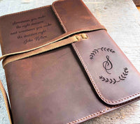 Refillable Journal / Premium Leather / Custom Engraved Memories Made Custom