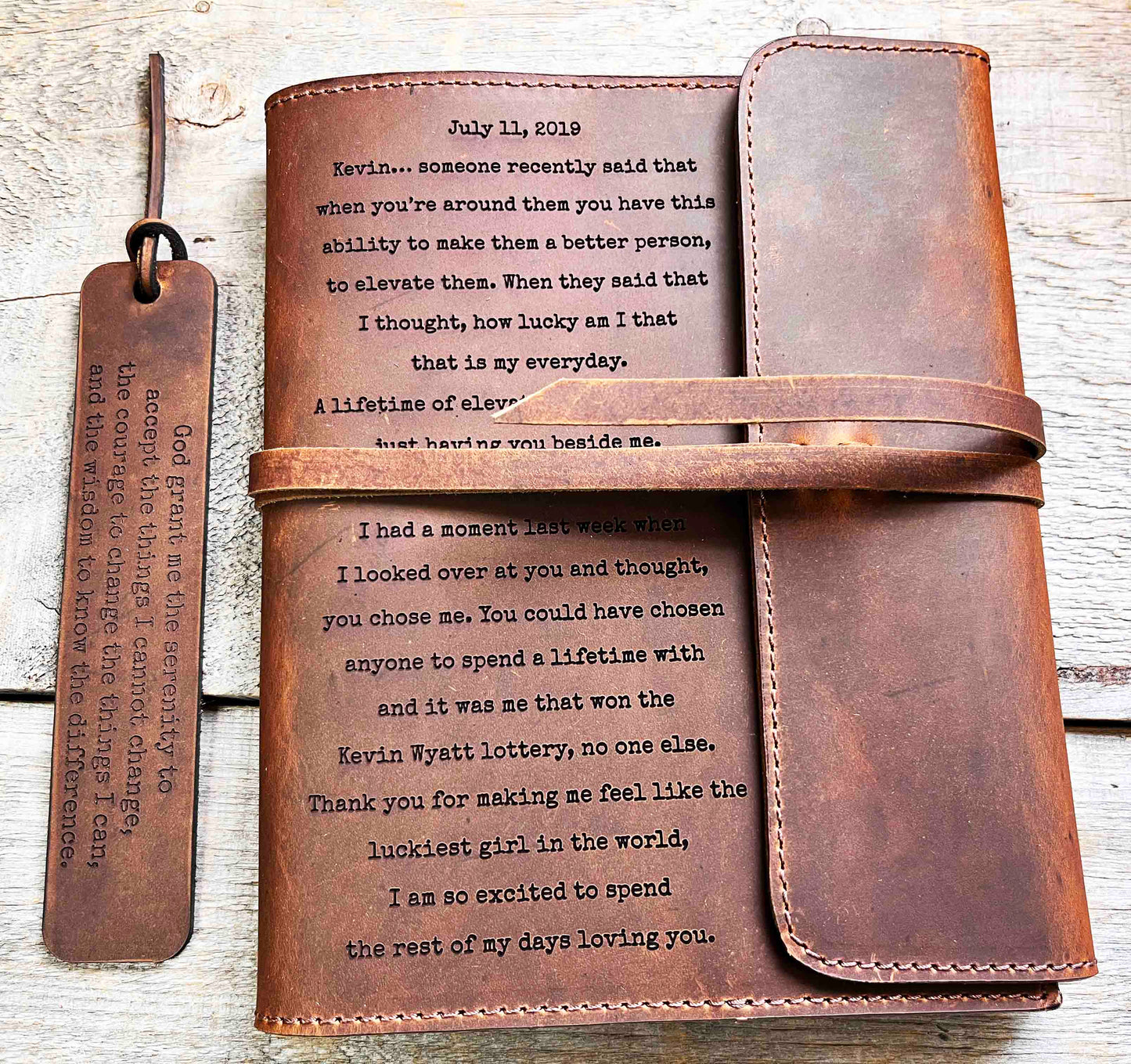 Refillable Journal / Premium Leather / Custom Engraved Memories Made Custom