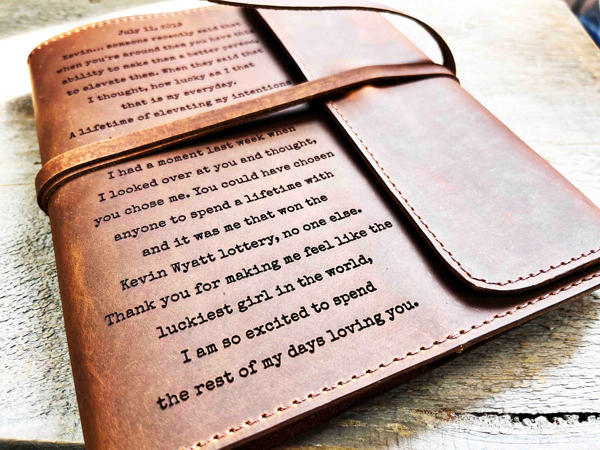 Refillable Journal / Premium Leather / Custom Engraved Memories Made Custom
