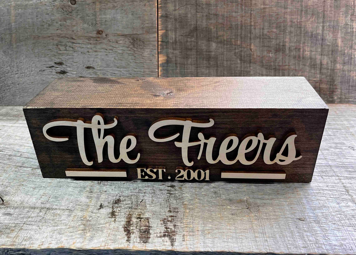 The Chunker 3D Shelf/Table Sign - Family Sign Memories Made Custom