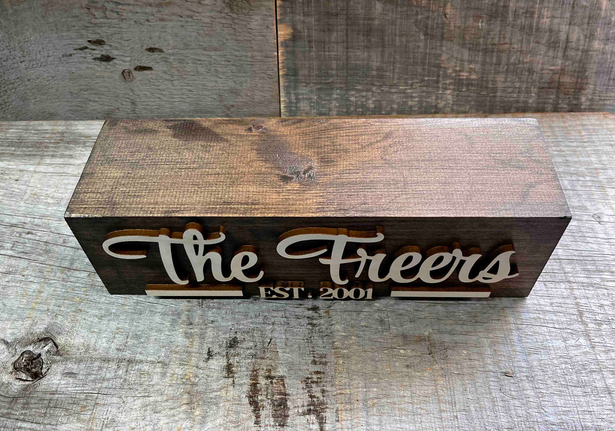 The Chunker 3D Shelf/Table Sign - Family Sign Memories Made Custom