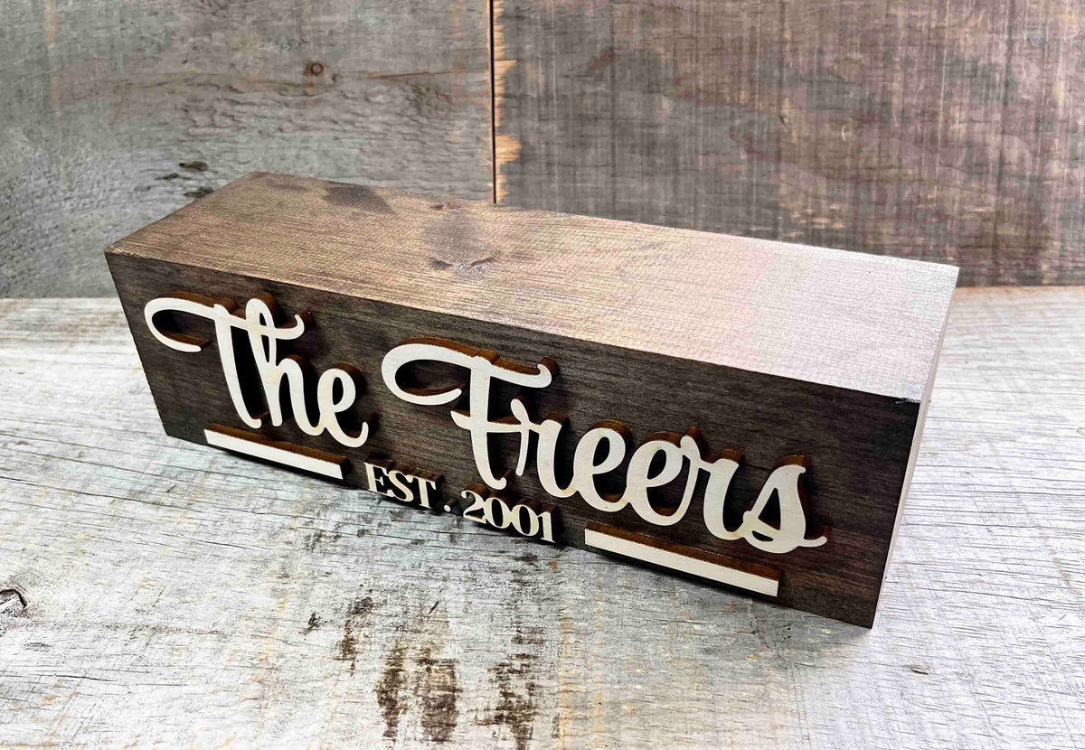 The Chunker 3D Shelf/Table Sign - Family Sign Memories Made Custom